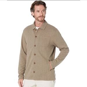 Johnnie-O Tudor Knit Jacket Wool Blend Camel Brown Button Up Size Large